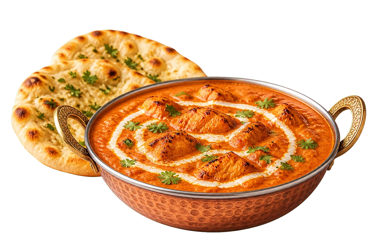 Butter chicken with naan